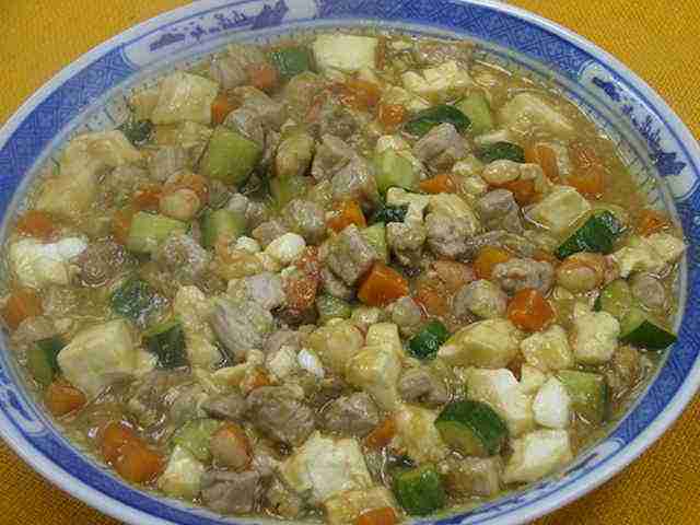 豚肉と豆腐の中国風味噌炒め