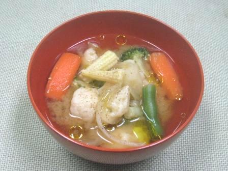 冷凍洋野菜の味噌汁